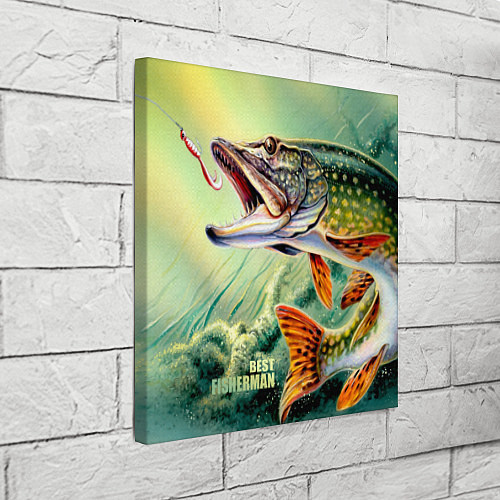 Картина квадратная Лучший щучий рыбак / 3D-принт – фото 3