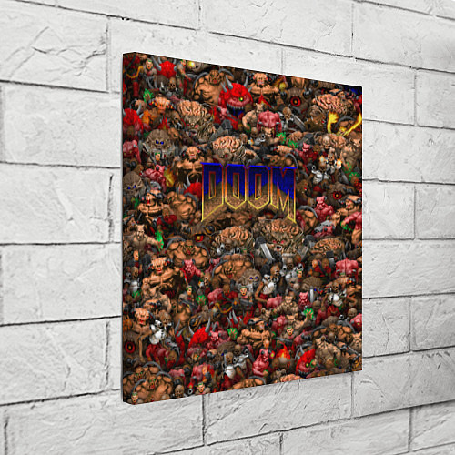 Картина квадратная DOOM: Pixel Monsters / 3D-принт – фото 3