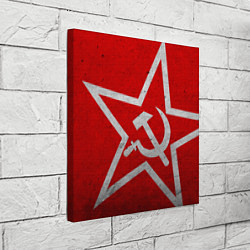 Холст квадратный Флаг СССР: Серп и Молот, цвет: 3D-принт — фото 2