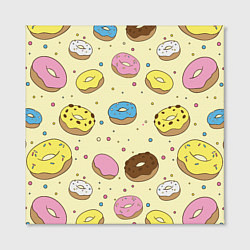 Холст квадратный Сладкие пончики, цвет: 3D-принт — фото 2