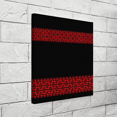 Картина квадратная Славянский орнамент (на чёрном) / 3D-принт – фото 3
