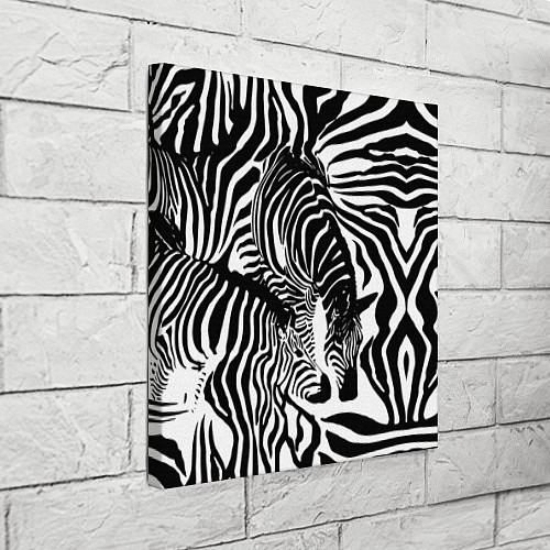 Картина квадратная Полосатая зебра / 3D-принт – фото 3