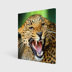 Холст квадратный Свирепый леопард, цвет: 3D-принт