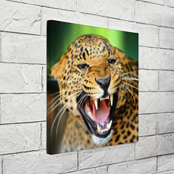 Холст квадратный Свирепый леопард, цвет: 3D-принт — фото 2
