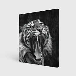 Холст квадратный Гнев тигра, цвет: 3D-принт