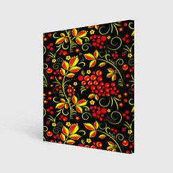 Холст квадратный Хохлома, цвет: 3D-принт