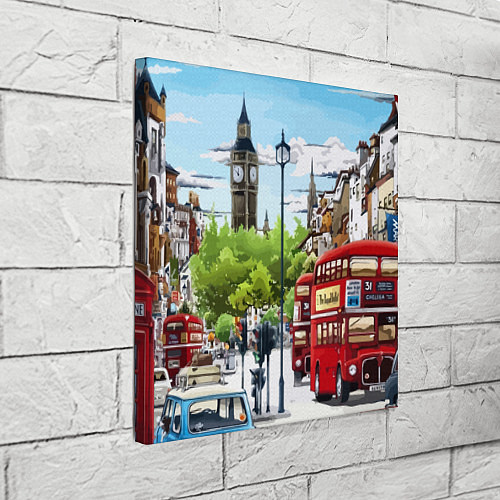 Картина квадратная Улицы Лондона -Big Ben / 3D-принт – фото 3
