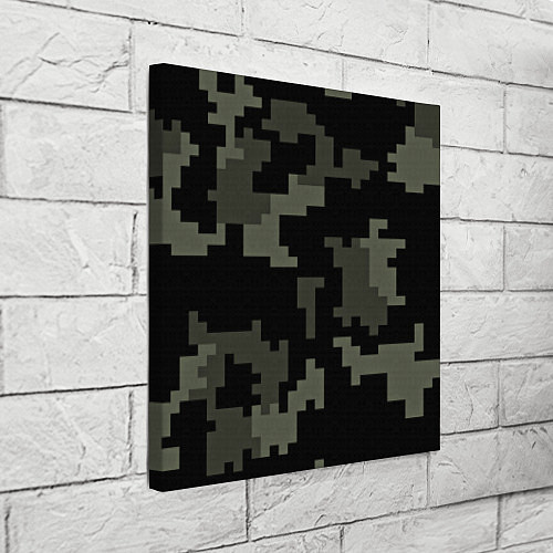 Картина квадратная Камуфляж пиксельный: черный/серый / 3D-принт – фото 3
