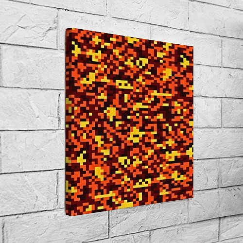 Картина квадратная Камуфляж пиксельный: оранжевый/желтый / 3D-принт – фото 3