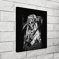 Холст квадратный Скелетон - смерть с косой, цвет: 3D-принт — фото 2