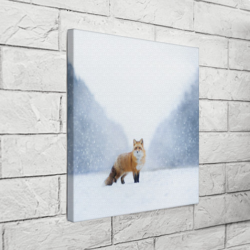 Картина квадратная Лиса на снегу / 3D-принт – фото 3