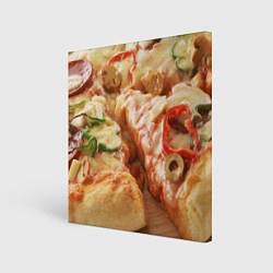 Холст квадратный Пицца 2, цвет: 3D-принт