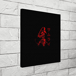 Холст квадратный Японские иероглифы - самурай, цвет: 3D-принт — фото 2