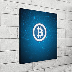 Холст квадратный Bitcoin Blue, цвет: 3D-принт — фото 2