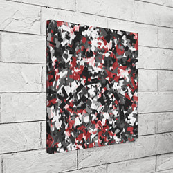 Холст квадратный Камуфляж: серый/красный, цвет: 3D-принт — фото 2