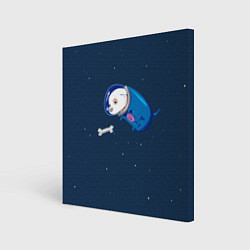 Холст квадратный Собачка в космосе, цвет: 3D-принт