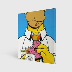 Холст квадратный Homer with donut, цвет: 3D-принт