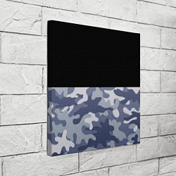 Холст квадратный Камуфляж: черный/голубой, цвет: 3D-принт — фото 2