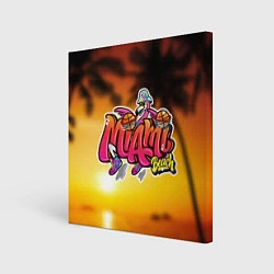 Холст квадратный Miami Beach, цвет: 3D-принт