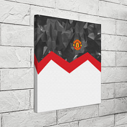 Холст квадратный Man United FC: Grey Polygons, цвет: 3D-принт — фото 2