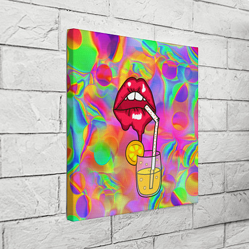 Картина квадратная Cocktail lips / 3D-принт – фото 3
