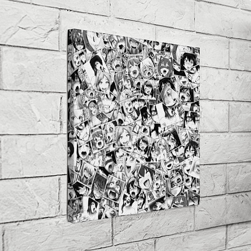 Картина квадратная Ahegao: Black & White / 3D-принт – фото 3