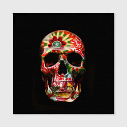 Холст квадратный Расписной череп, цвет: 3D-принт — фото 2