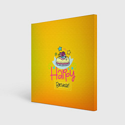 Холст квадратный Happy Birthday, цвет: 3D-принт