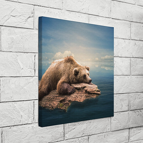 Картина квадратная Грустный медведь / 3D-принт – фото 3
