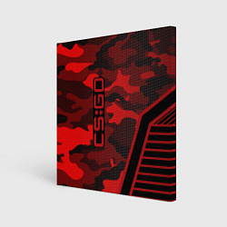 Холст квадратный CS:GO Red Camo, цвет: 3D-принт