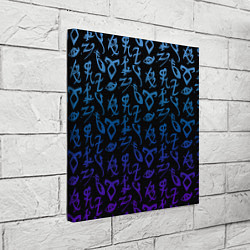 Холст квадратный Blue Runes, цвет: 3D-принт — фото 2