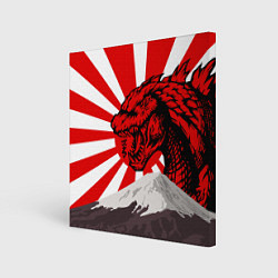 Холст квадратный Japanese Godzilla, цвет: 3D-принт