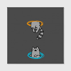 Холст квадратный Кот в Портале, цвет: 3D-принт — фото 2
