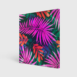 Холст квадратный Неоновые тропики, цвет: 3D-принт