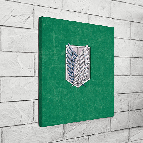 Картина квадратная АТАКА ТИТАНОВ Зеленый фон / 3D-принт – фото 3
