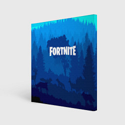 Холст квадратный Fortnite: Blue Forest, цвет: 3D-принт