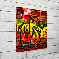 Холст квадратный Red Graffiti, цвет: 3D-принт — фото 2