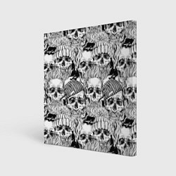 Холст квадратный Hipster skulls, цвет: 3D-принт