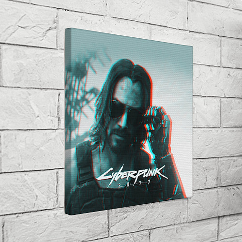 Картина квадратная Cyberpunk 2077: Keanu Reeves / 3D-принт – фото 3