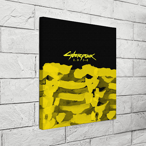 Картина квадратная Cyberpunk 2077: Black & Yellow / 3D-принт – фото 3