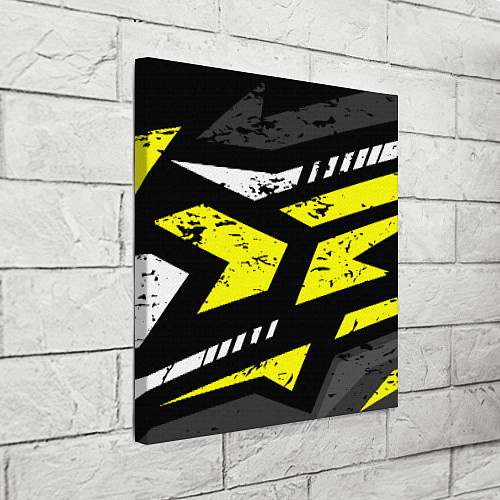 Картина квадратная Black yellow abstract sport style / 3D-принт – фото 3