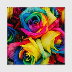 Холст квадратный Разноцветные розы, цвет: 3D-принт — фото 2