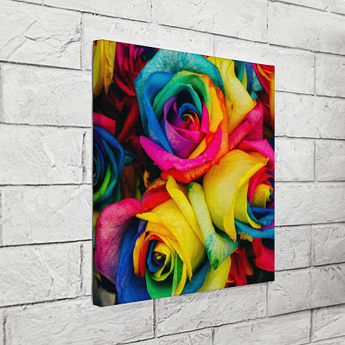 Картина квадратная Разноцветные розы / 3D-принт – фото 3