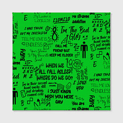 Холст квадратный GREEN BILLIE EILISH, цвет: 3D-принт — фото 2