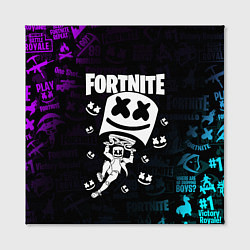 Холст квадратный Fortnite x Marshmello x Games, цвет: 3D-принт — фото 2