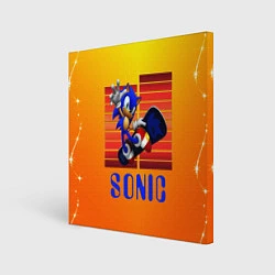 Холст квадратный Sonic - Соник, цвет: 3D-принт