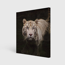 Холст квадратный Белый тигр, цвет: 3D-принт