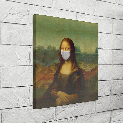 Картина квадратная Мона Лиза в маске / 3D-принт – фото 3