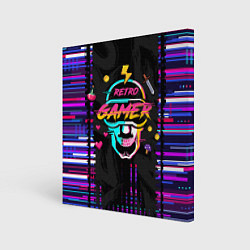 Холст квадратный RETROGAMER3D47, цвет: 3D-принт