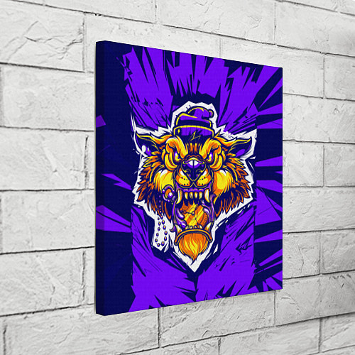 Картина квадратная Граффити Лев фиолетовый / 3D-принт – фото 3